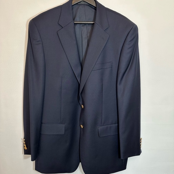 Lauren Ralph Lauren 100% Wool Mens Sports Coat Jacket Blazer Gold Buttons Blue - Picture 9 of 14